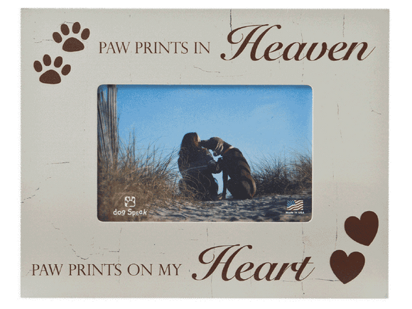 Dog Speak Frame 7x9 Paw Prints in Heaven