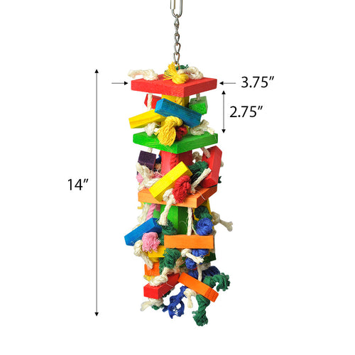 A & E Cage Medium Cluster of Blocks Bird Toy (18 x 9)