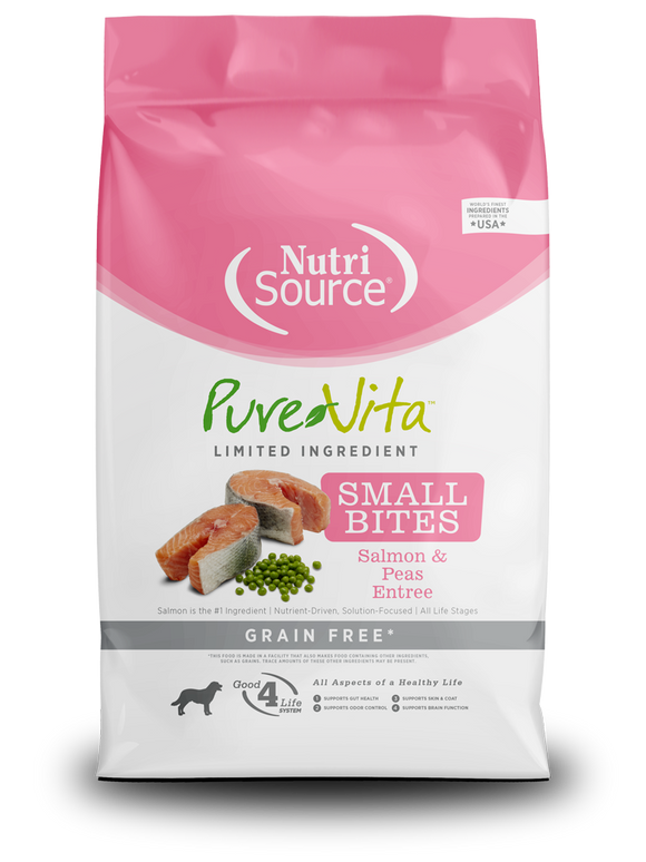 NutriSource® PureVita™ Limited Ingredient Small Bites Grain Free Salmon & Peas Recipe Dog Food