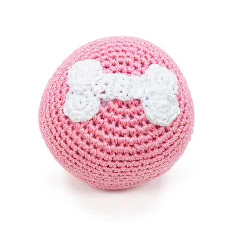 Dogo Pet Bone Ball Crochet Dog Toy (3 / Red)