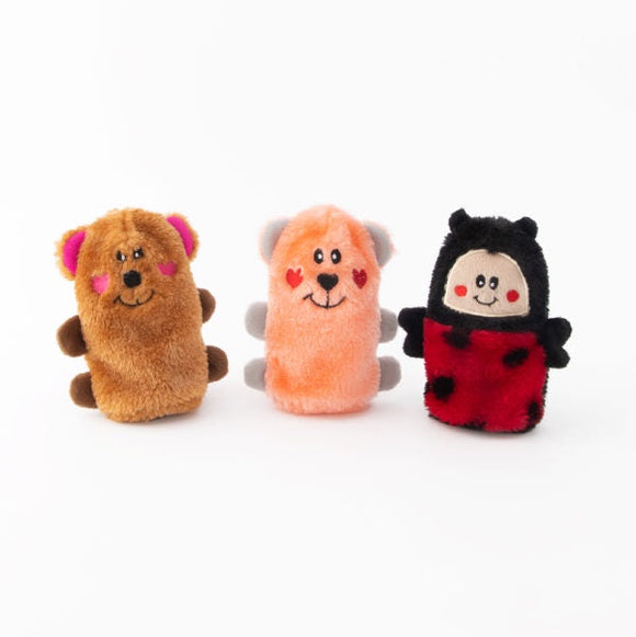 Zippy Paws Valentines Miniz Squeakie Buddies 3 Pack