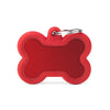 MyFamily Hushtag Big Red Aluminum Bone ID Tag with Rubber (Media, Red)