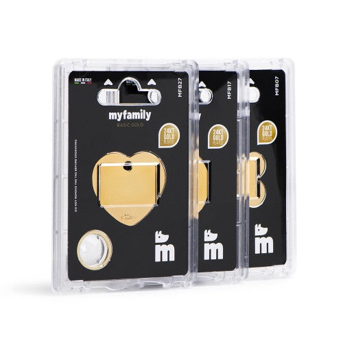 MyFamily ID Tag Basic Collection Big Bone in Golden Brass (Grande, Oro)