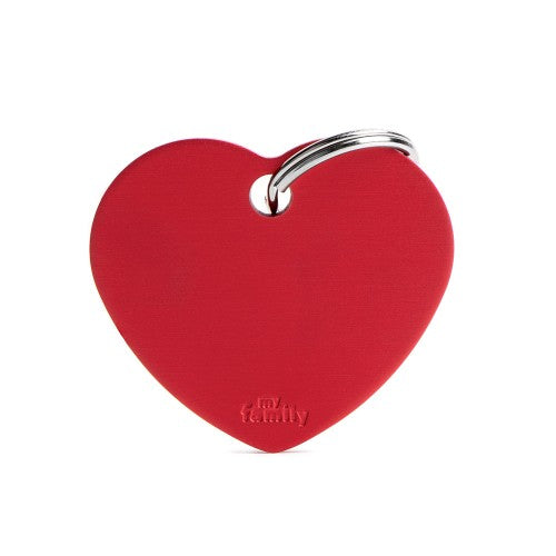 MyFamily ID Tag Basic Collection Big Heart Red in Aluminum (Grande, Red)