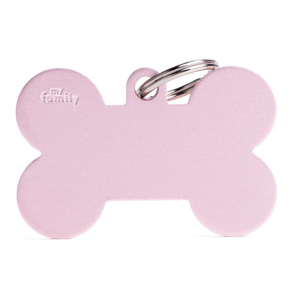 MyFamily ID Tag Basic Collection Bone XL Pink in Aluminium (Media, Pink)
