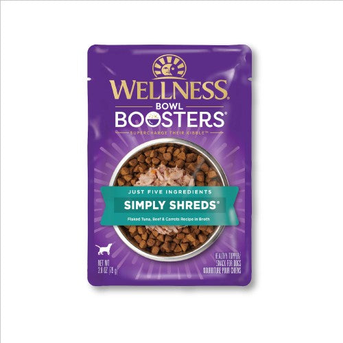 Wellness Bowl Boosters Simply Shreds Tuna, Beef & Carrots Wet Dog Food (2.8 oz)