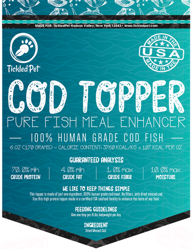 Tickled Pet Dried Minced Cod Food Topper for Dogs (6 oz)
