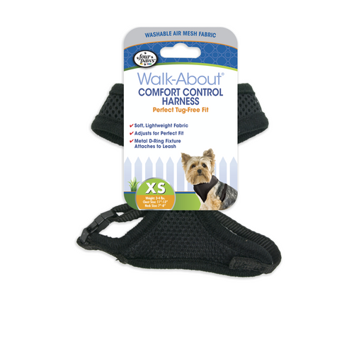 Four Paws® Comfort Control Harness for Dogs (Black, X-Large)