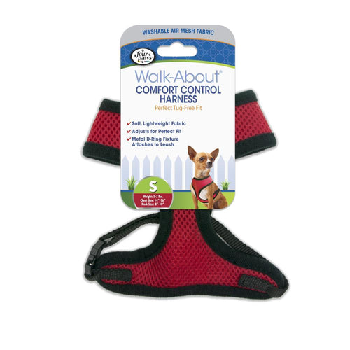 Four Paws® Comfort Control Harness for Dogs (Red, Small)