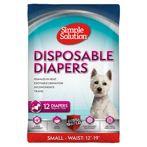 Simple Solution Disposable Female Dog Diapers (Small)