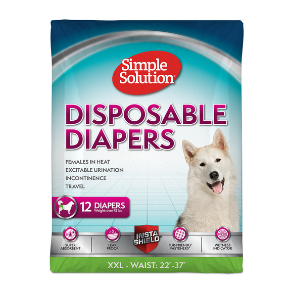 Simple Solution Disposable Female Dog Diapers - XXL (12 Count)