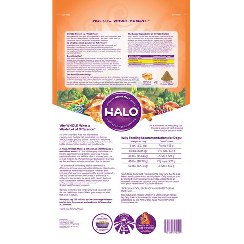 Halo Adult Holistic Chicken & Chicken Liver Recipe Dry Dog Food