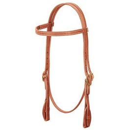 Horse Headstall, Quick Change Browband, Herman Oak Russet Leather, Tab Ends, 5/8-In.