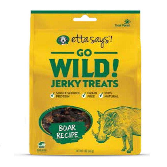 Etta Says! Go Wild! Jerky Treats Boar Recipe Dog Treats (5 oz)