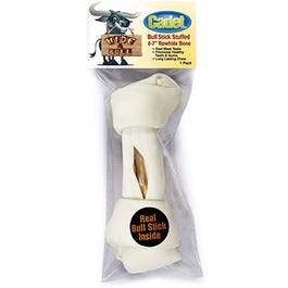 Dog Treat, Knotted Rawhide Bone With Bully Stick, 6 to 7-In.