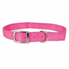 Adjustable Dog Collar, Hot Pink, 2 Ply 1 x 26-In.