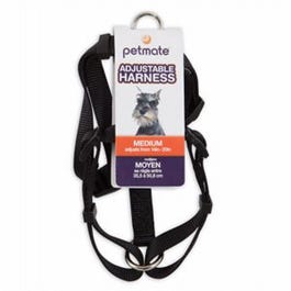 Dog Harness, Black Nylon, 5/8 x 14-20-In.