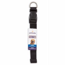 Adjustable Nylon Dog Collar, Black, 1 x 16-26-In.