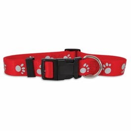 Dog Collar, Red Reflective, 5/8 x 10-16-In.