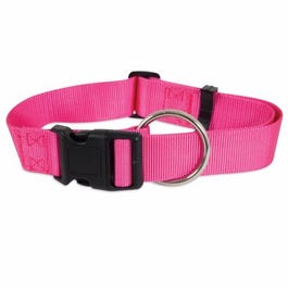 Adjustable Dog Collar, Hot Pink, 1.5 x 20-30-In.