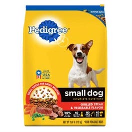 Dog Food, Dry, Small Dog, Grilled Steak and Vegetable Flavor, 3.5-Lb.
