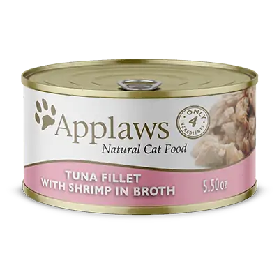 Applaws Natural Wet Cat Food Tuna with Shrimp in Broth (2.47-oz, single)