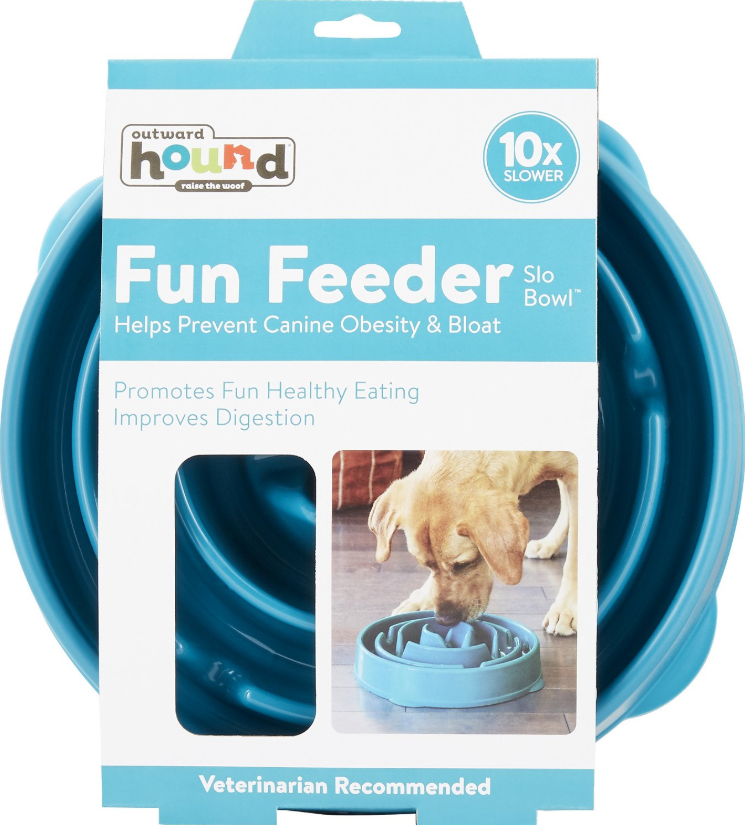 Outward Hound Fun Feeder Dog Bowl, Teal