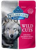 Blue Buffalo Wilderness Wild Cuts Trail Toppers Chunky Salmon Bites in Hearty Gravy Dog Food Pouch
