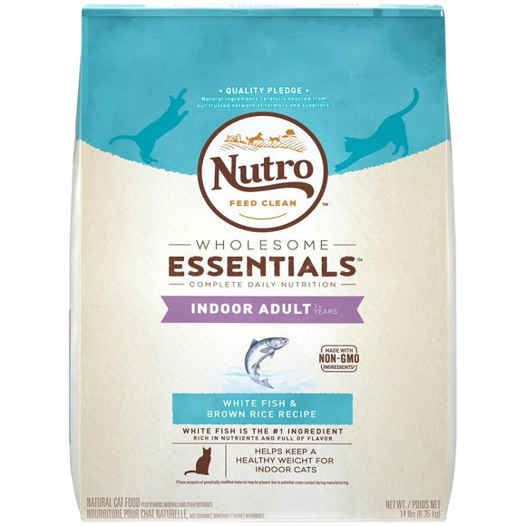 Nutro Wholesome Essentials Indoor Adult White Fish and Brown Rice Dry Cat Food