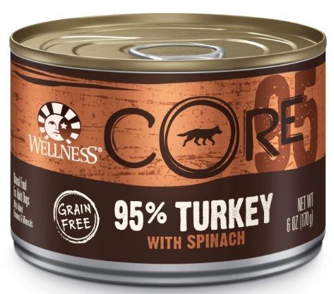 Wellness CORE Grain Free Natural 95% Turkey and Spinach Recipe Wet Canned Dog Food