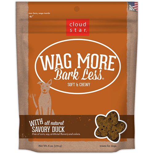 Cloud Star Wag More Bark Less Soft and Chewy Savory Duck Dog Treats