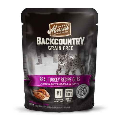 Merrick Backcountry Grain Free Real Turkey Cuts Recipe Cat Food Pouch