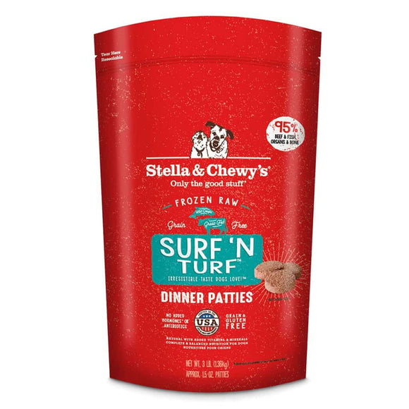 Stella & Chewy's Surf 'n Turf Patties Frozen Raw Dog Food (3-lb)