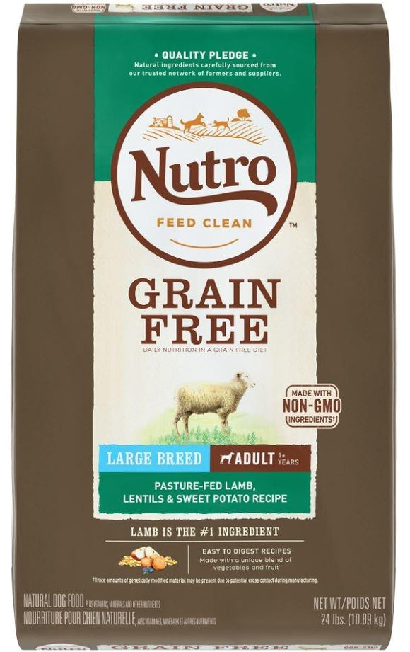 Nutro Grain-Free Large Breed Adult Lamb, Lentils and Sweet Potato Dry Dog Food (12-lb)