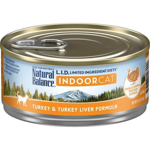 Natural Balance L.I.D. Limited Ingredient Diets Turkey & Turkey Liver Indoor Canned Cat Food