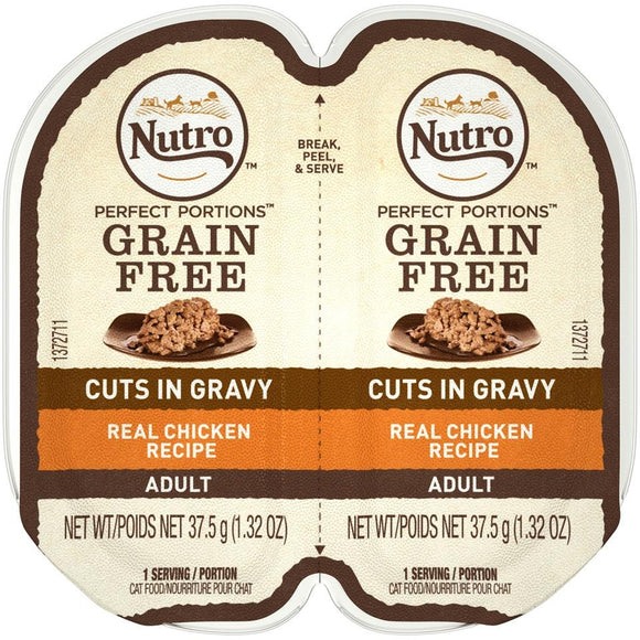 Nutro Perfect Portions Grain Free Cuts In Gravy Real Chicken Recipe Wet Cat Food Trays