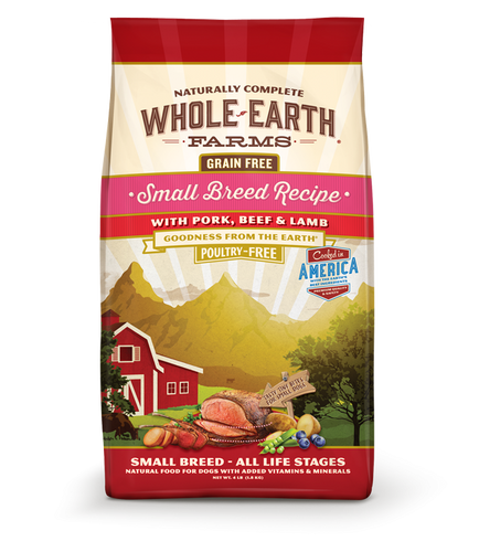Whole Earth Farms Grain Free Small Breed Recipe with Pork, Beef and Lamb  Dry Dog Food