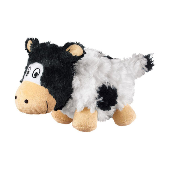 KONG Barnyard Cruncheez Cow Plush Dog Toy