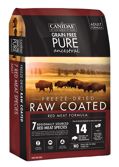 Canidae PURE Ancestral Grain Free Red Meat recipe with Lamb, Goat, & Wild Boar Raw Coated Dry Dog Food