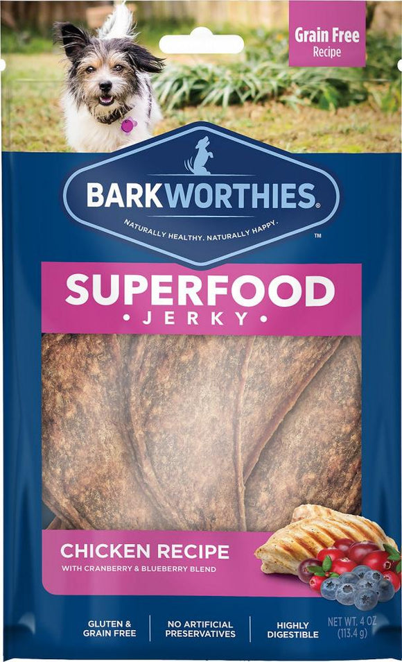 Barkworthies Chicken with Cranberry & Blueberry Superfood Jerky Dog Treats