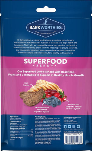 Barkworthies Chicken with Cranberry & Blueberry Superfood Jerky Dog Treats