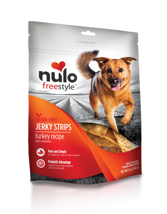 Nulo FreeStyle Turkey & Cranberries Jerky Strips For Dogs (5-oz)