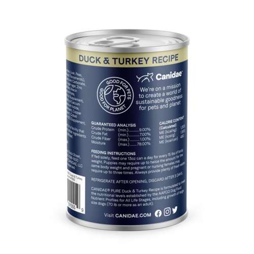 Canidae PURE Grain Free Limited Ingredient Duck and Turkey Wet Dog Food (13-oz, single can)