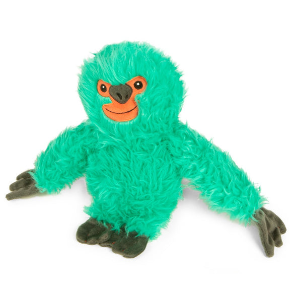 GoDog Fuzzy Sloth Chew Guard Squeaky Plush Dog Toy (Pink Large)