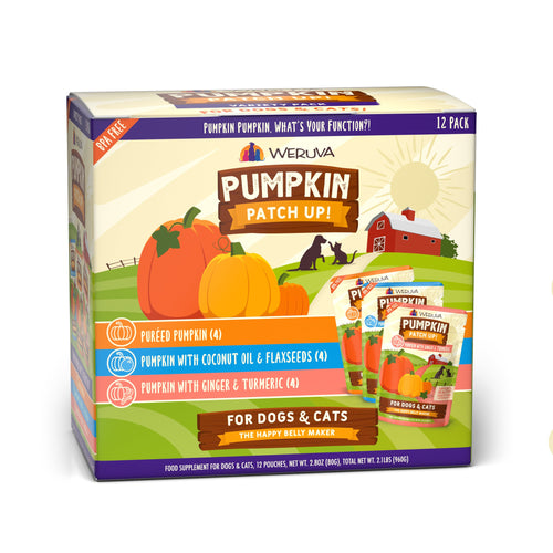 Weruva Pumpkin Patch Up!, Pumpkin Pumpkin, What's Your Function? Variety Pack for Dogs & Cats (2.8oz Pouch, Pack of 12)