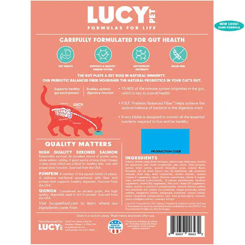 Lucy Pet Salmon, Pumpkin, and Quinoa Grain-Free Formula Dry Cat Food (4.5lb bag)