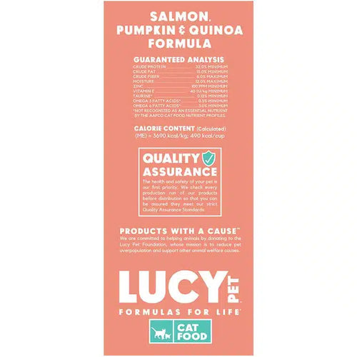 Lucy Pet Salmon, Pumpkin, and Quinoa Grain-Free Formula Dry Cat Food (4.5lb bag)