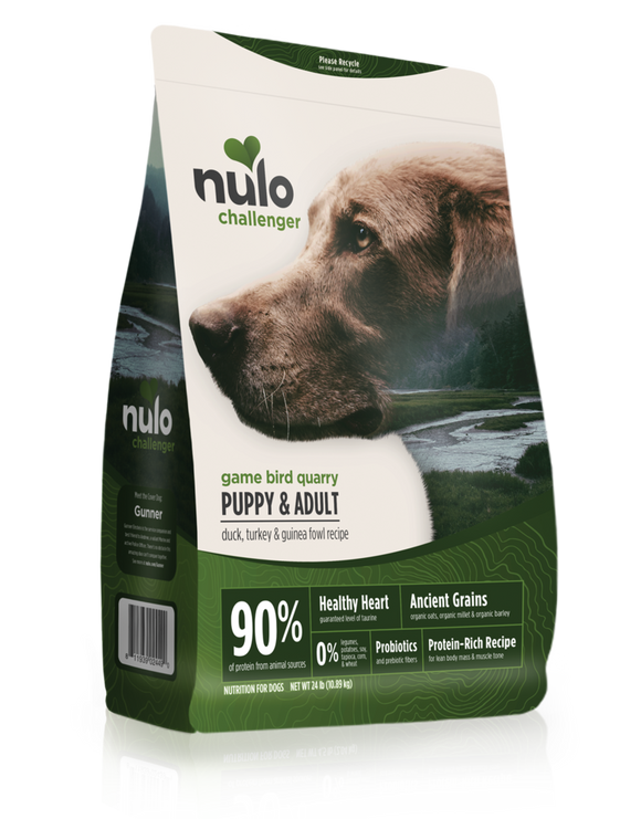 Nulo Challenger High-Meat Kibble Duck, Turkey, & Guinea Fowl Recipe for Dogs (24-lb)