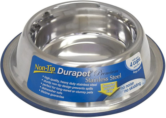 OurPets Durapet Premium Non-Tip Stainless Steel Bowl