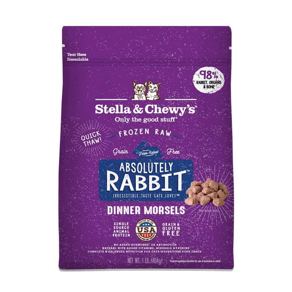 Stella & Chewy's Absolutely Rabbit Frozen Raw Dinner Morsels Cat Food (1-lb)